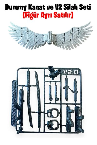 Suelo Butik Titan 13 Robot Dummy için Kanat ve V2.0 Silah Seti Figür Robot Hareketli KNK Oyuncak Aksesuar