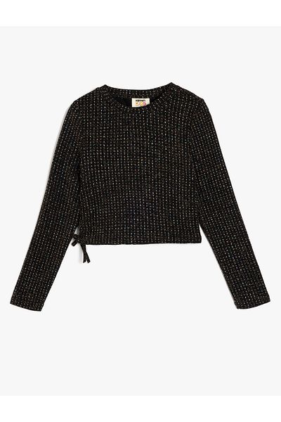 Koton Shiny Crew Neck Long Sleeve Blouse