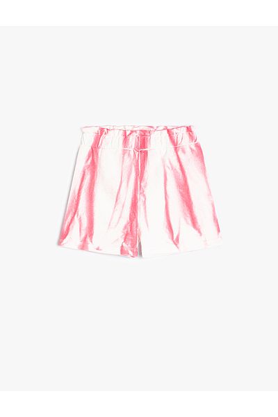 Koton Cotton Tie-Dye Patterned Shorts - Elastic Waist