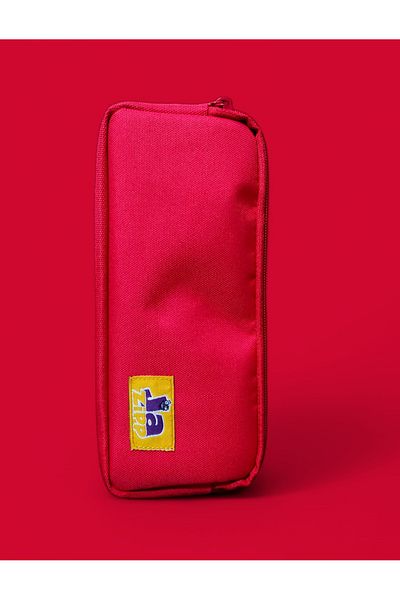 GLANCE Jazipp Premium Double Compartment Pencil Case Pen Bag Red 22X12X4Cm