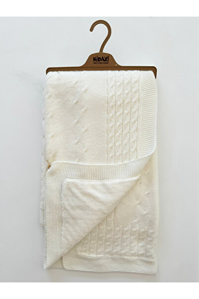 Kidaxi Welsoft Astarlı Triko Battaniye 90x100  Ekru