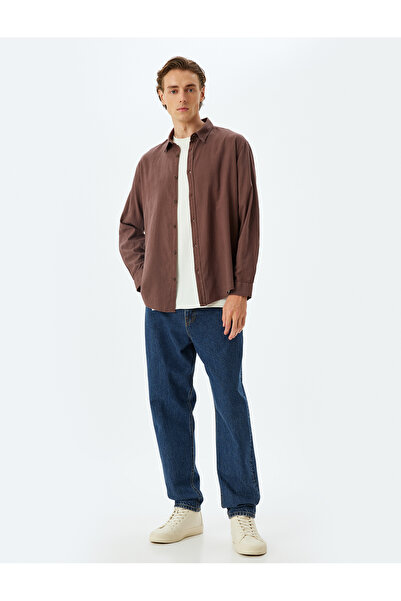 Koton Μακρυμάνικο βαμβακερό πουκάμισο Basic - με κουμπιά