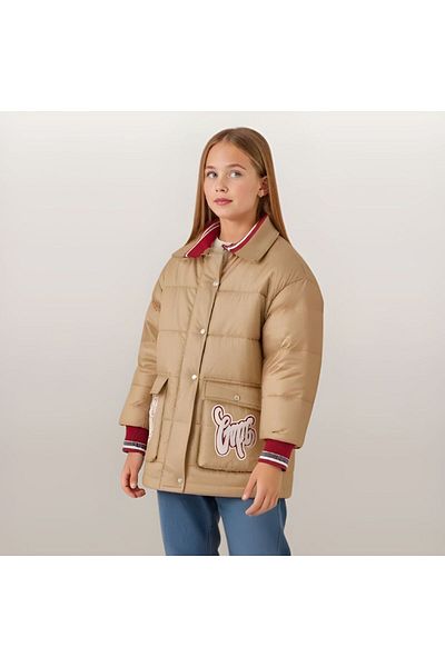 GİYİCEM Girl's Collar Knitwear Inflatable Coat