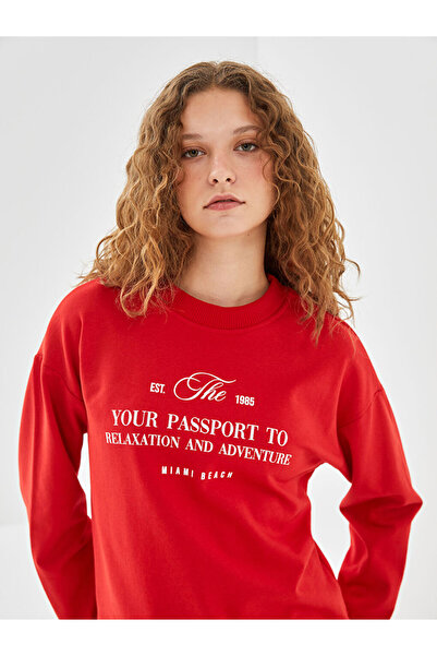 LC Waikiki Lc waikiki crew neck printed women's sweatshirt