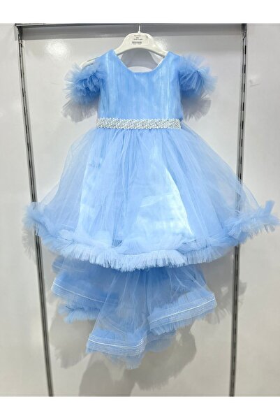 ugurbocegicocukdunyası uğurböceğiçocuk 300 Βραδινό φόρεμα για κορίτσια με κυλιόμενο τρένο