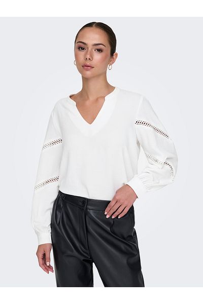 JDY Jdylion Life L/S V-Neck Volume Top Wvn 15333336   Black