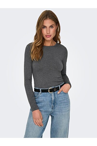 JDY Jdymila O-Neck Gray Top - Jrs Noos 15272092