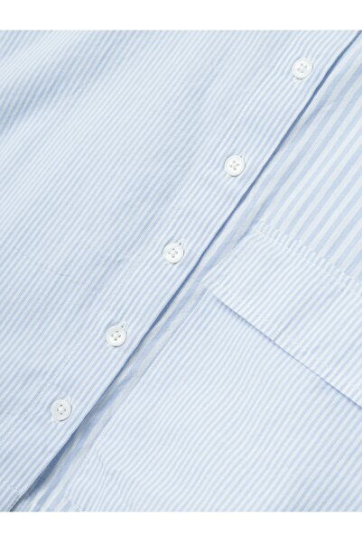 name ıt Nkfkastripe Chambray Blue Short Shirt - 13231493