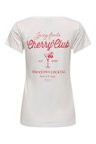 JDY Jdyparis S/S Based Printer Top - Jrs Exp 15193227   Cloud Dancer