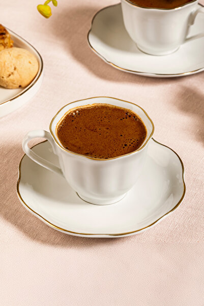 Nehir Nilüfer 12 Parça Porselen Kahve Fincan Takımı