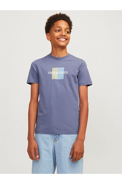 Jack & Jones Jorfrederiksberg Box Tee Ss C.N Sn Jnr 12263108   Mineral Gray