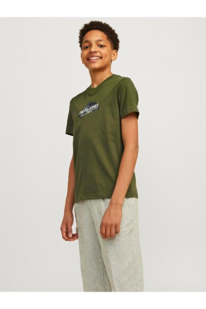Jack & Jones تي شيرت مطبوع عليه شعار JCOMOUNTAIN - رقبة دائرية، SN JNR 122631...