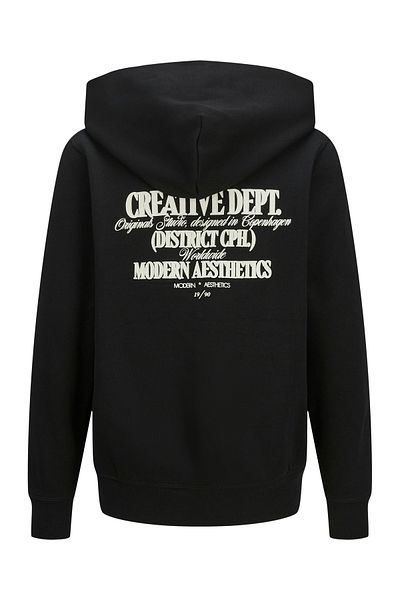 Jack & Jones Jorroxbury Back Sweat Hood Ln Jnr 12276541   Black