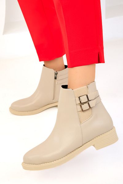 SOHO Beige Bootie Women's Boots - Model 19583