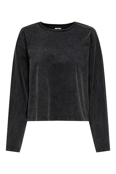 JDY Jdyrita Washed Top - L/S Cut, Jrs 15336897 , Black