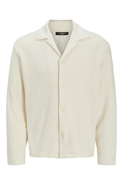 Jack & Jones Jprblaevan Ls Resort - Styd Aw24 12278806   Cloud Dancer Shirt