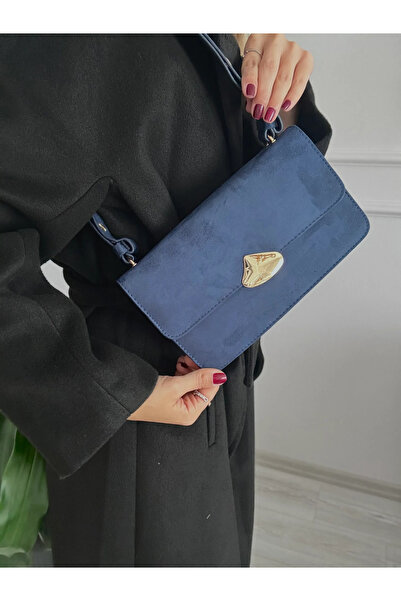 mèche atelier since 2024 Geanta de umar dama din piele intoarsa albastra - Miyu