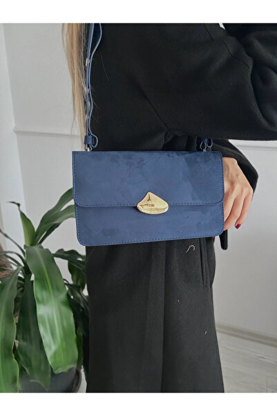 mèche atelier since 2024 Geanta de umar dama din piele intoarsa albastra - Miyu