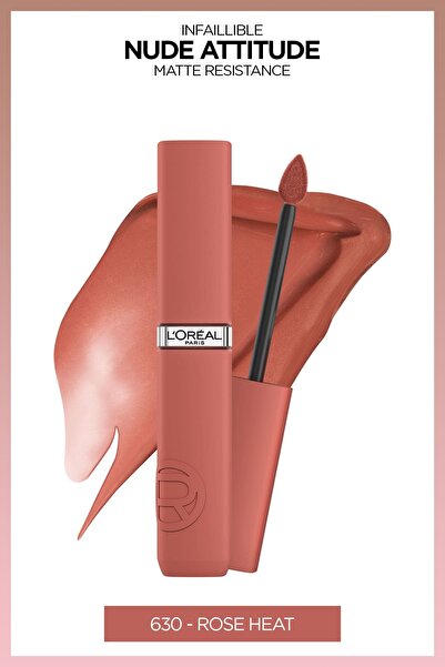 L'Oreal Paris Infaillible Matte Resistance Likit Mat Ruj - 630 Rose Heat