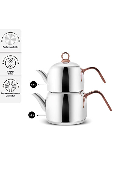 Karaca Urban İndüksiyon Tabanlı Midi Çaydanlık Takımı Rosegold