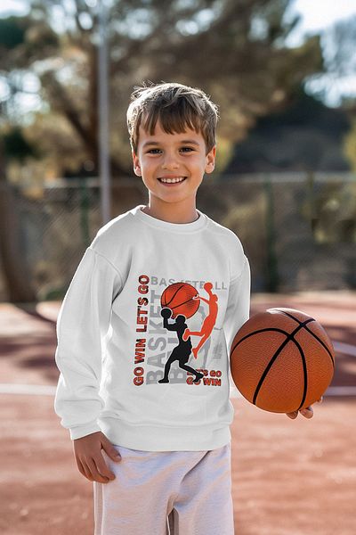 TRENDYOLKIDS Boy's Ecru Slogan βαμβακερό φούτερ - TKDAW25SW00026