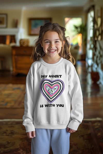 TRENDYOLKIDS Ecru*003 dívčí mikina – potištěná, bavlna, pletená Tkdaw25Sw00043