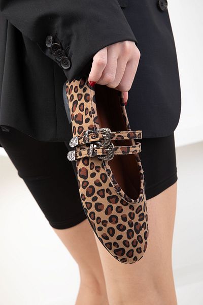 SOHO Ballerinas für Damen mit Leopardenmuster – 19935
