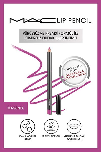 M.A.C Creamy Lasting Lip Liner - Lip Pencil Magenta Magenta 1.45 g