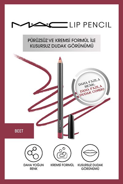 M.A.C Creamy Lasting Lip Liner - Lip Pencil Beet Beet 1.45 g