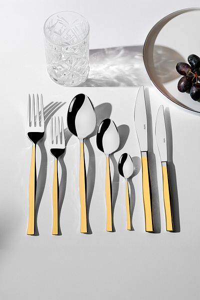 Nehir Elegant Gold - 84 Piece Spoon knife Set for 12 People