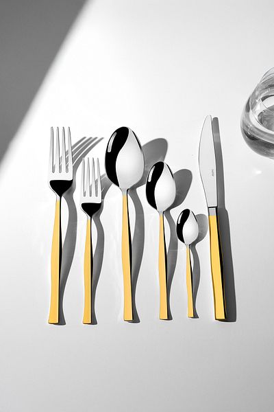 Nehir Elegant Gold - 36 Piece knife and Spoon Set for 6 People