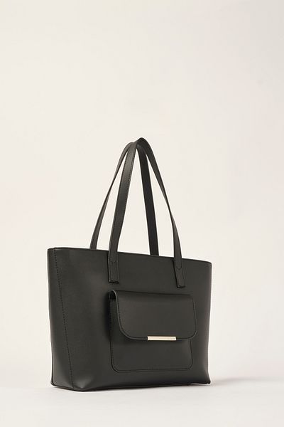 Ted Baker Černá velká nákupní taška s obyčejnou kůží 24Fw908