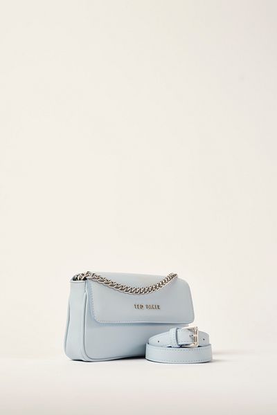 Ted Baker Modrá kožená kabelka na řetízkový popruh Detailní crossbody kabelka 8263