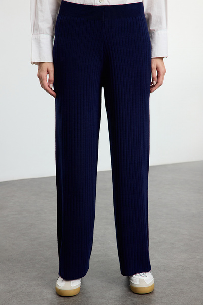 Trendyol Modest Navy Blue Block Slit Knitwear Vest and Trousers Set - Tctaw24Us00087