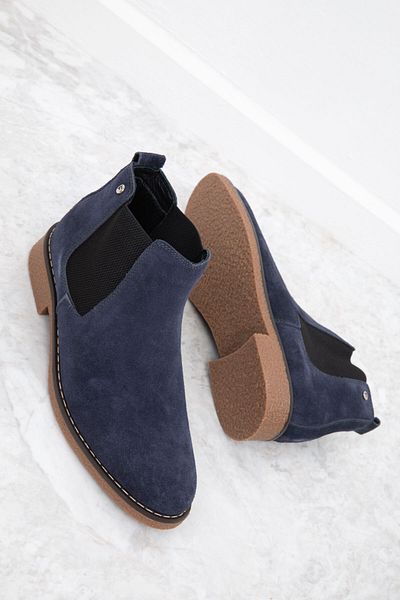 SOHO Ανδρικές μπότες από γνήσιο δέρμα Navy Blue Suede - 19938