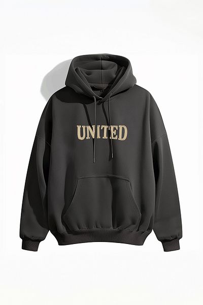 Trendyol Collection Plus Size Anthrazit Oversize/Weit geschnittenes Fleece innen/warm besticktes Sweatshirt TMNAW25AO00057