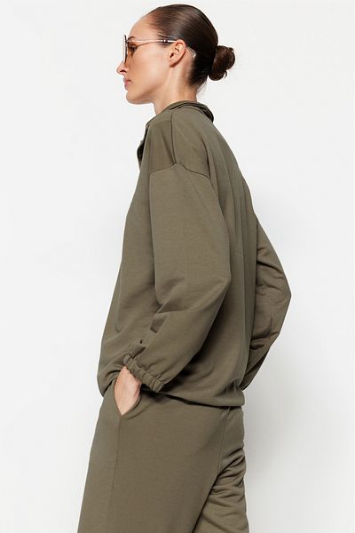 Trendyol Modest Trainingsanzugset aus Nerzstrick mit Stehkragen und Reißverschluss - Rockspitze gerafft TCTAW22EN0051