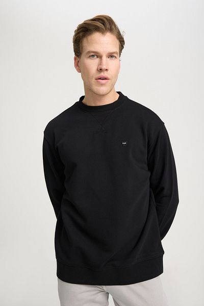 WRANGLER Regular Fit Regular Cut Crew Neck 100% Cotton Men's Black Sweatshirt