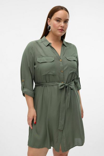 Veromoda Curve VMBUMPY L/S SHIRT DRESS WVN GA NOOS CUR