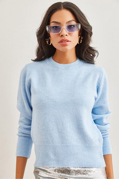 Olalook Baby Blue Crew nyakú kötöttáru pulóver - puha textúrájú KZK- 19000845