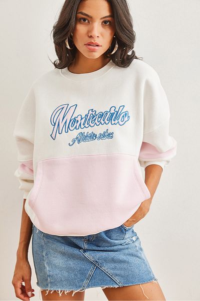 Olalook Ecru Women's Sweatshirt - Kangaroo Pocket, Shirt, Swt- 19000692