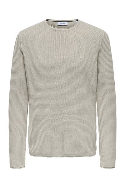 Only & Sons Onseric Reg 12 Struc Crew Knit Noos 22029952 Silver Lining