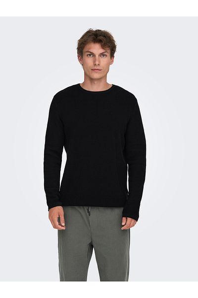 Only & Sons Onseric Reg 12 Struc Crew Knit Noos 22029952 Black