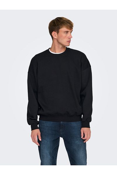 Only & Sons Onsturner Life Vtg - Crew Neck Black Sweat 22030978
