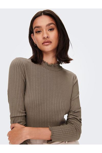 JDY Jdyfransiska L/S Highneck Top Jrs Noos 15228065   Walnut