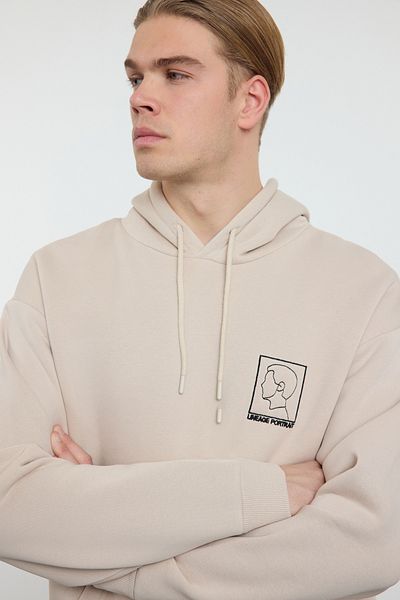 Trendyol Collection Φούτερ με φλις κεντημένη κουκούλα - TMNAW25SW00065