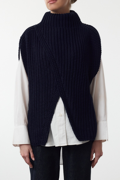 Trendyol Collection Темно-синій комір-стійка Panco TWOAW25PA00000