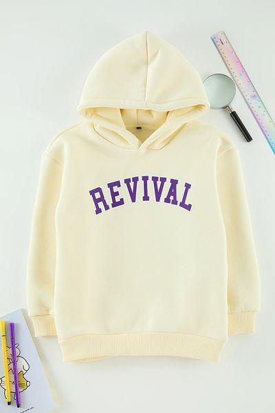 TRENDYOLKIDS Unisex pletená mikina Stone Slogan - matka/otec/děti Tkdaw25Sw00076
