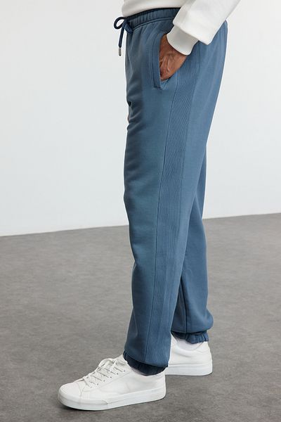 Trendyol Collection Übergroße Jogginghose aus Indigo-Mischgewebe - Tmnaw25ea00012