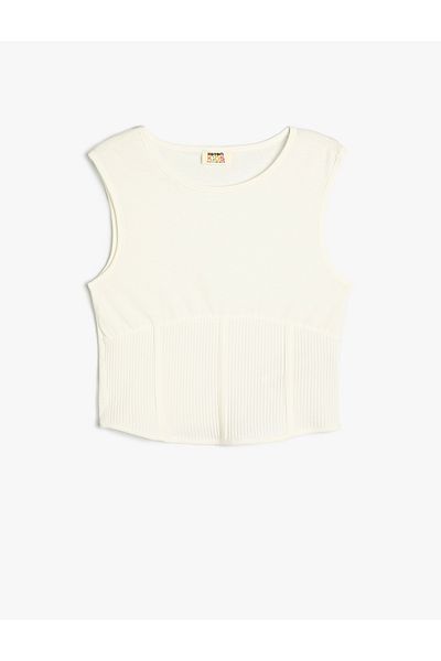 Koton Round Neck Rib Detailed Basic Sleeveless T-Shirt
